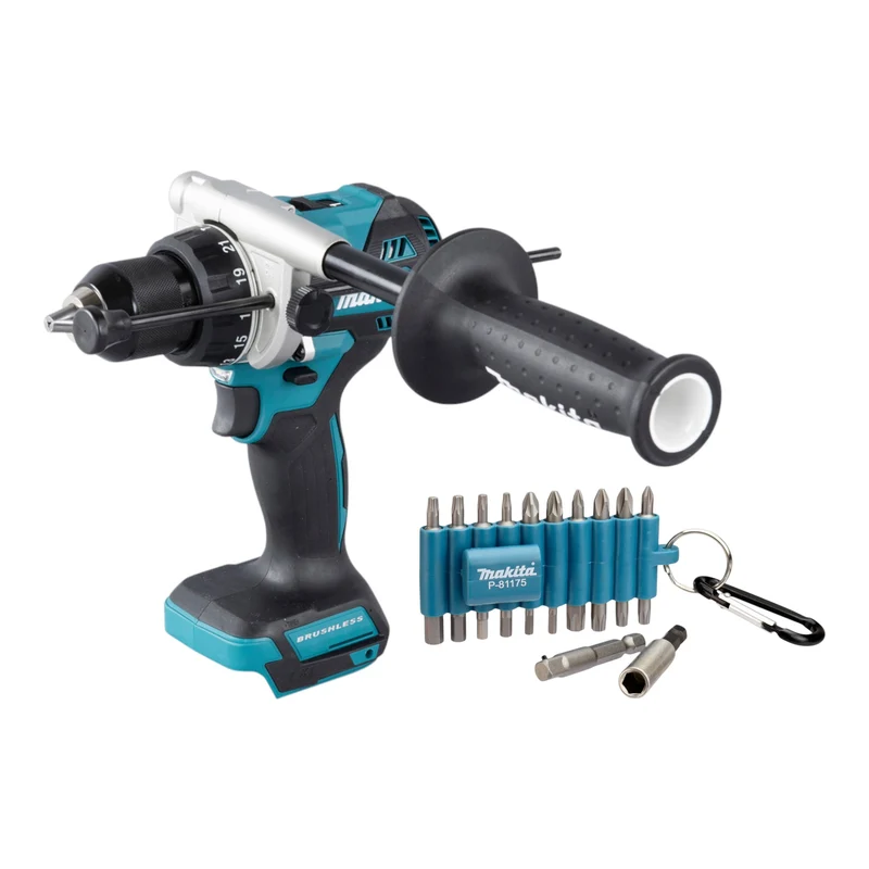 Makita DHP 486 Z Akku Schlagbohrschrauber 18 V 130 Nm Brushless + 22 tlg. Bit Set - ohne Akku, ohne Ladegerät