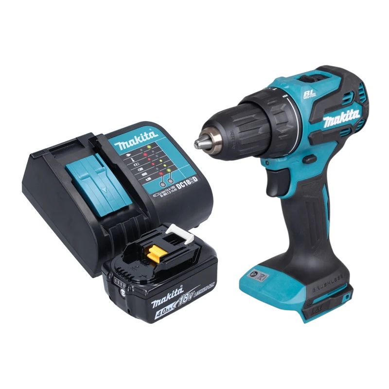 Makita DDF 490 SM1 Akku Bohrschrauber 18 V 65 Nm 1/2" Brushless + 1x Akku 4,0 Ah + Ladegerät