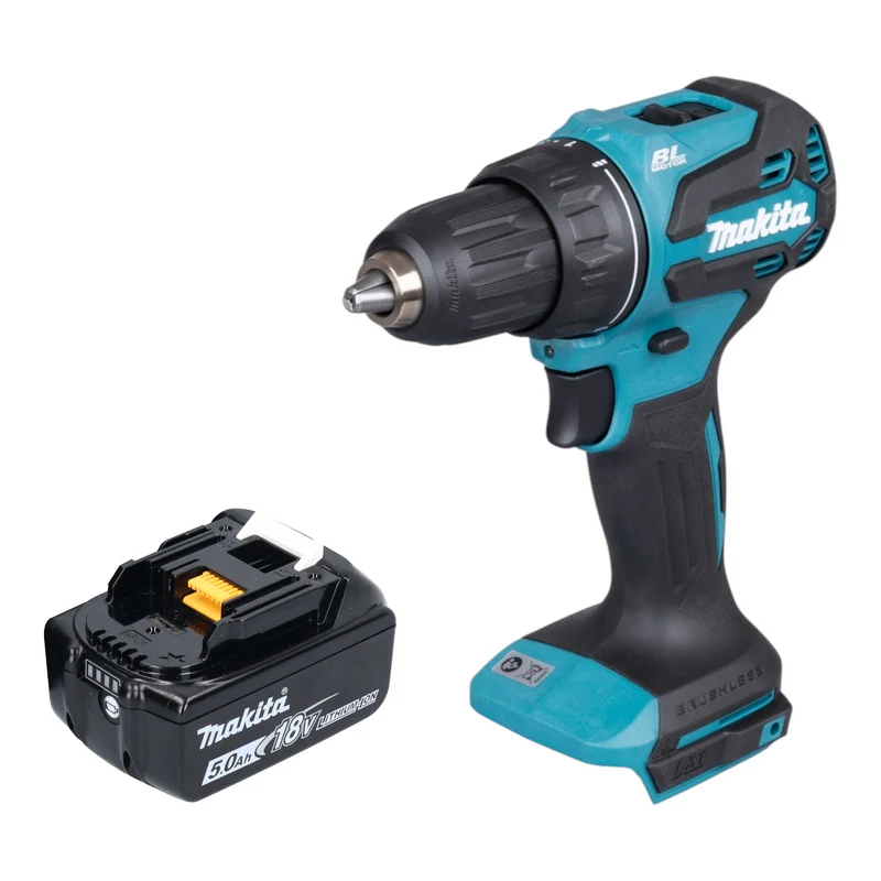 Makita DDF 490 T1 Akku Bohrschrauber 18 V 65 Nm 1/2" Brushless + 1x Akku 5,0 Ah - ohne Ladegerät