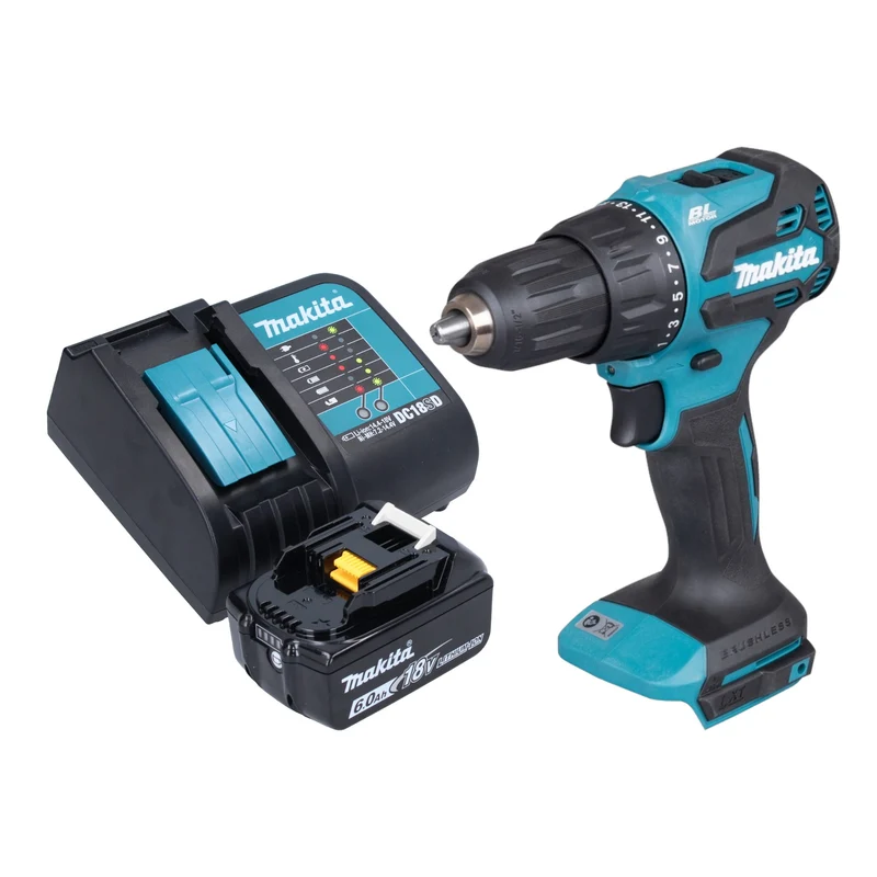 Makita DHP 490 SG1 Akku Schlagbohrschrauber 18 V 65 Nm Brushless + 1x Akku 6,0 Ah + Ladegerät