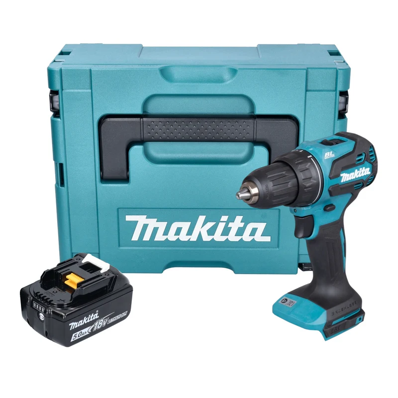 Makita DDF 490 T1J Akku Bohrschrauber 18 V 65 Nm 1/2" Brushless + 1x Akku 5,0 Ah + Makpac - ohne Ladegerät