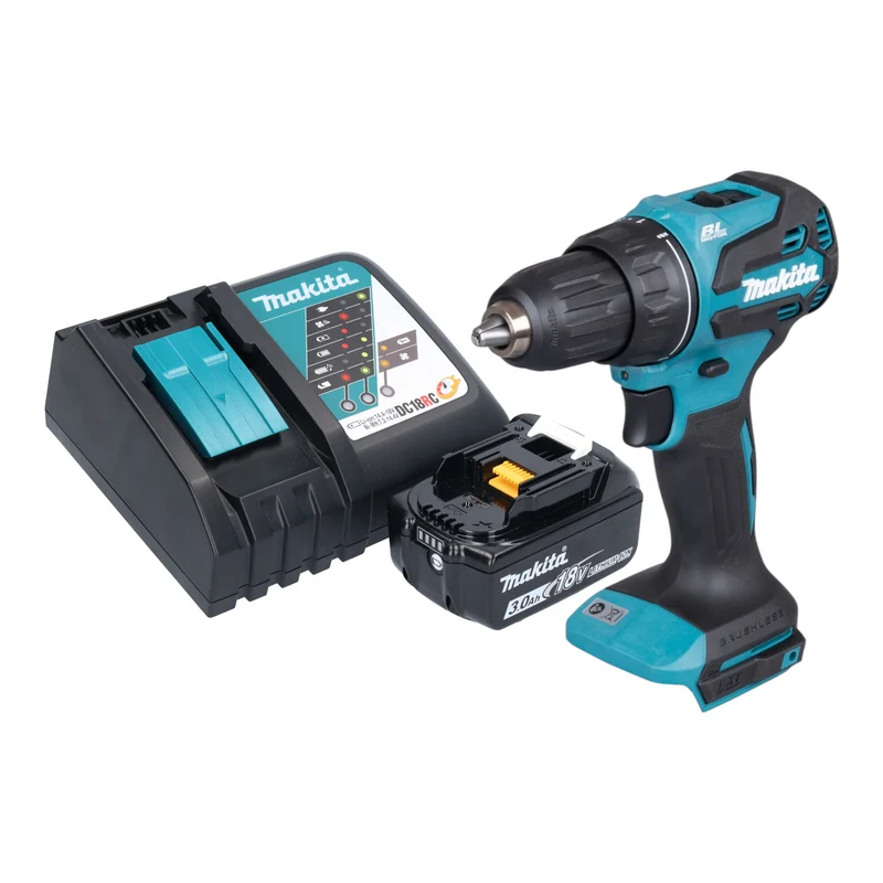 Makita DDF 490 RF1 Akku Bohrschrauber 18 V 65 Nm 1/2" Brushless + 1x Akku 3,0 Ah + Ladegerät