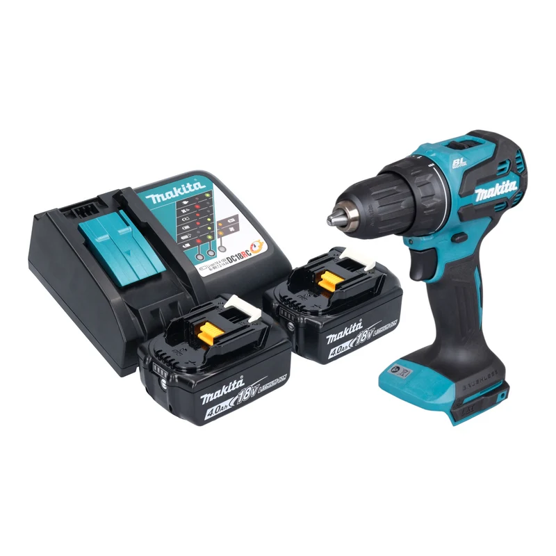 Makita DDF 490 RM Akku Bohrschrauber 18 V 65 Nm 1/2" Brushless + 2x Akku 4,0 Ah + Ladegerät