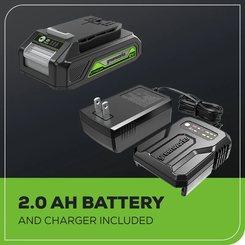 24V Cordless Battery 2-in-1 Work Light: 2.0 Ah Battery and Charger