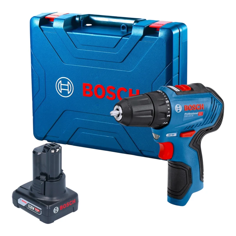 Bosch GSR 12V-30 Professional Akku Bohrschrauber 12 V 30 Nm Brushless + 1x Akku 6,0 Ah + Koffer - ohne Ladegerät