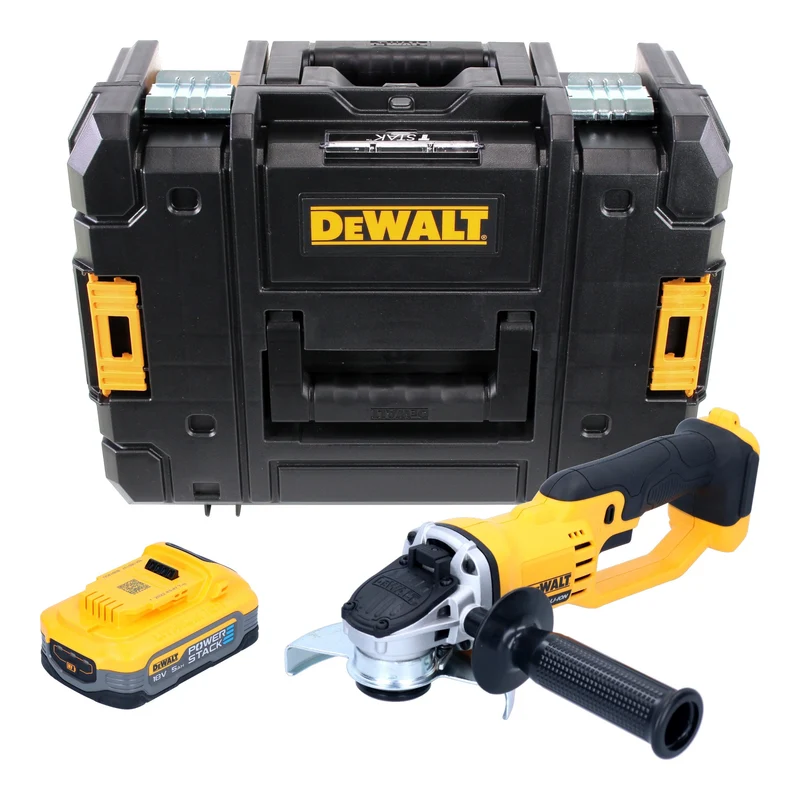 DeWalt DCG 412 NT Akku Winkelschleifer 18 V 125 mm + 1x Powerstack Akku 5,0 Ah + TSTAK - ohne Ladegerät