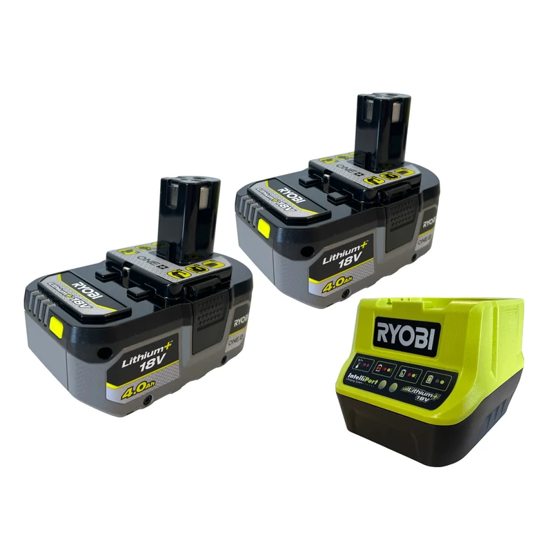 RYOBI R18AG-0 Akku Winkelschleifer 18 V ONE+ 115 mm + 2x Akku 4,0 Ah + Ladegerät