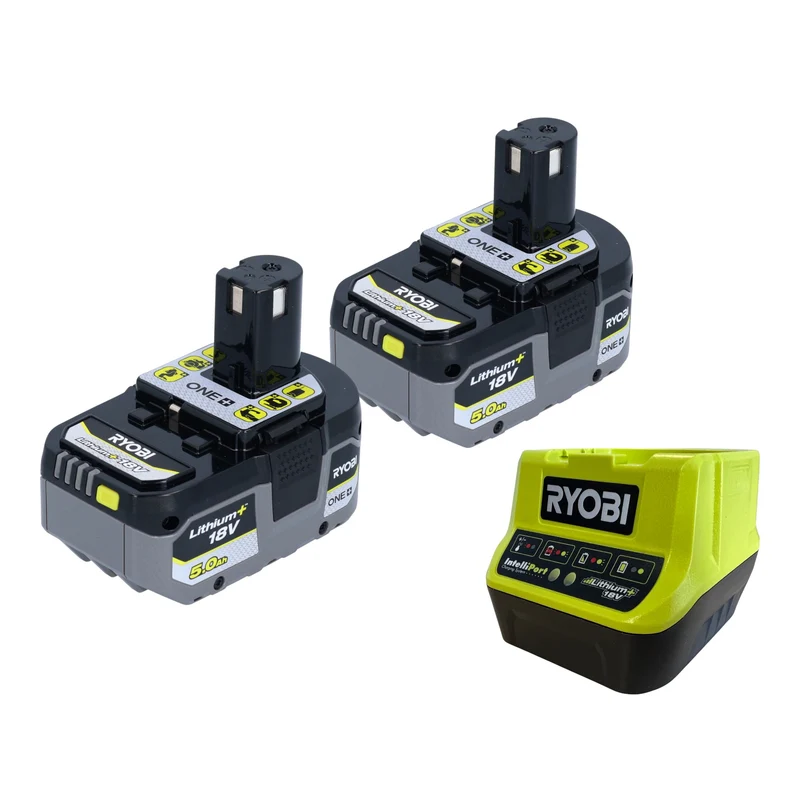 RYOBI R18AG-0 Akku Winkelschleifer 18 V ONE+ 115 mm + 2x Akku 5,0 Ah + Ladegerät