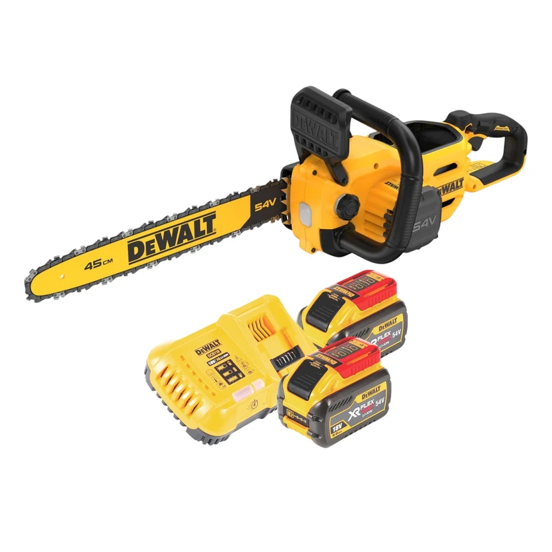 DeWalt DCMCS 574 X2 Akku Kettensäge 54 V FlexVolt 45 cm Brushless + 2x Akku 9,0 Ah + Ladegerät