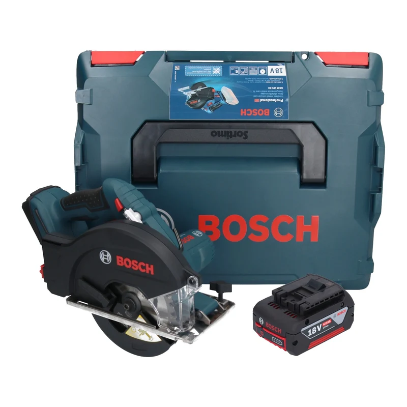 Bosch GKM 18V-50 Professional Akku Metall Handkreissäge 18 V 136 mm Brushless + 1x Akku 4,0 Ah + L-Boxx - ohne Ladegerät