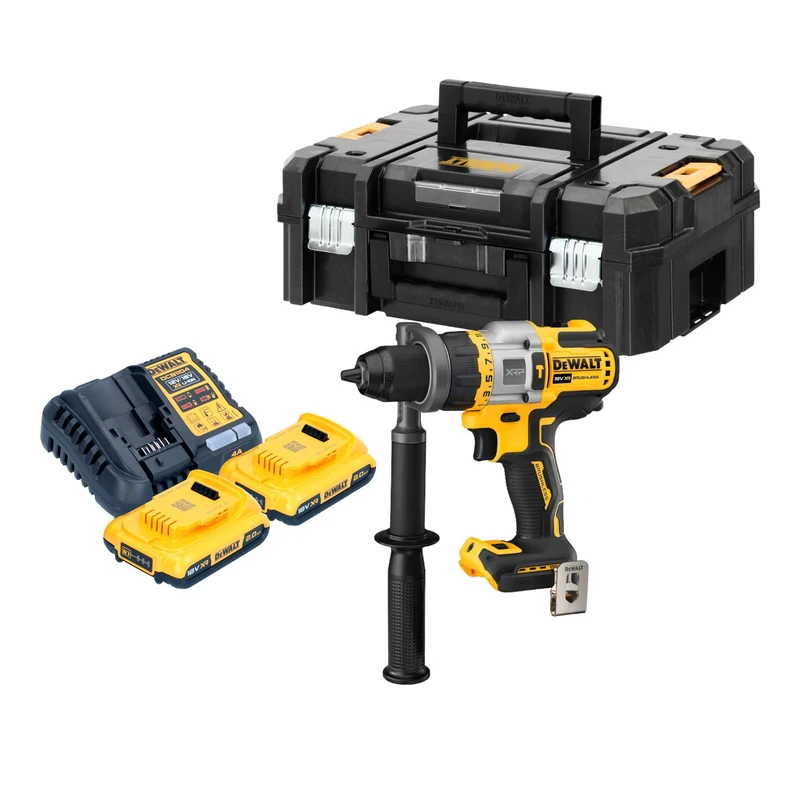 DeWalt DCD 999 D2T Akku Schlagbohrschrauber 18 V 95 Nm Brushless + 2x Akku 2,0 Ah + Ladegerät + TSTAK