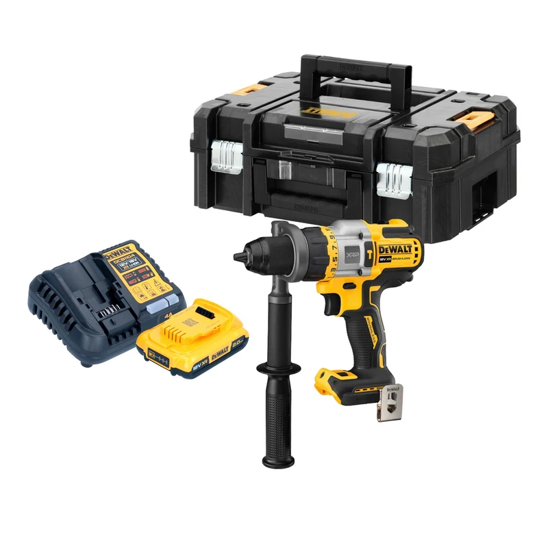 DeWalt DCD 999 D1T Akku Schlagbohrschrauber 18 V 95 Nm Brushless + 1x Akku 2,0 Ah + Ladegerät + TSTAK