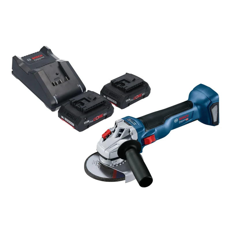 Bosch GWS 18V-10 Professional Akku Winkelschleifer 18 V 125 mm Brushless + 2x ProCORE Akku 4,0 Ah + Ladegerät