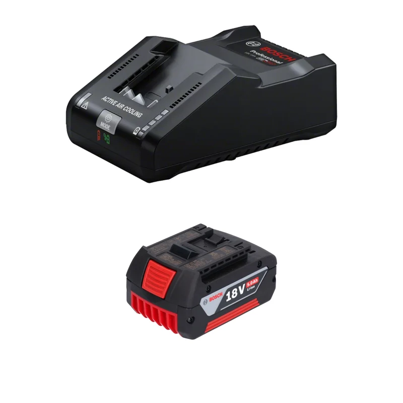 Bosch Starter Set 1x GBA 18 V / 5 Ah / 5000 mAh Li-Ion Akku ( 1600A002U5 ) + GAL 18V-160 Professional Ladegerät ( 1600A02T5G )