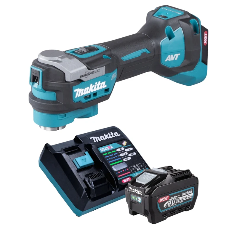 Makita TM 001 GT101 Akku Multifunktionswerkzeug 40 V max. Starlock Max Brushless + 1x Akku 5,0 Ah + Ladegerät