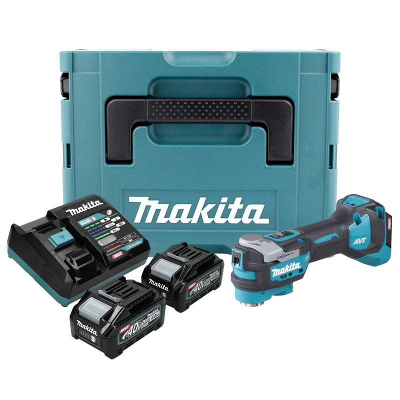 Makita TM 001 GM201 Akku Multifunktionswerkzeug 40 V max. Starlock Max Brushless + 2x Akku 4,0 Ah + Ladegerät + Makpac