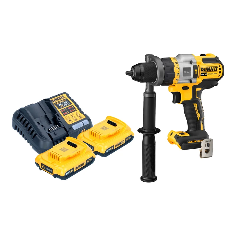 DeWalt DCD 999 D2 Akku Schlagbohrschrauber 18 V 95 Nm Brushless + 2x Akku 2,0 Ah + Ladegerät