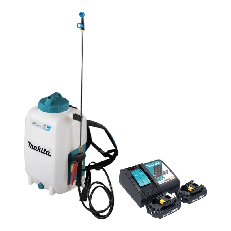 Makita DUS 158 RA2 Akku Druckspritze 18 V 15 l 5,0 bar + 2x Akku 2,0 Ah + Ladegerät