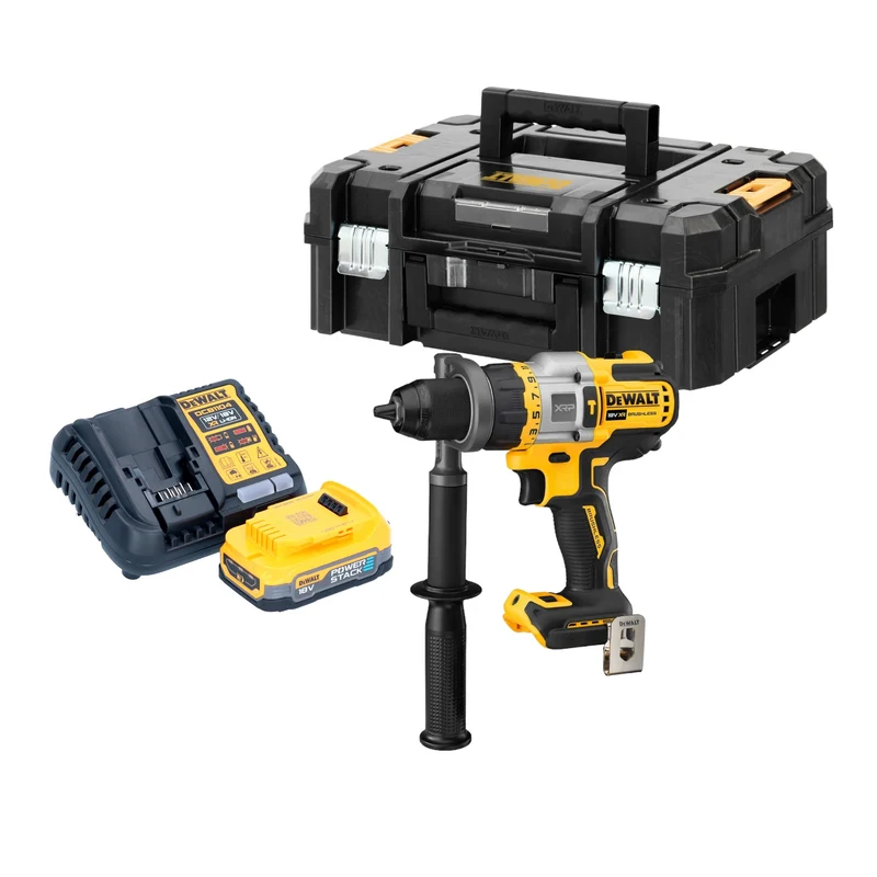 DeWalt DCD 999 E1T Akku Schlagbohrschrauber 18 V 95 Nm Brushless + 1x Powerstack Akku 1,7 Ah + Ladegerät + TSTAK