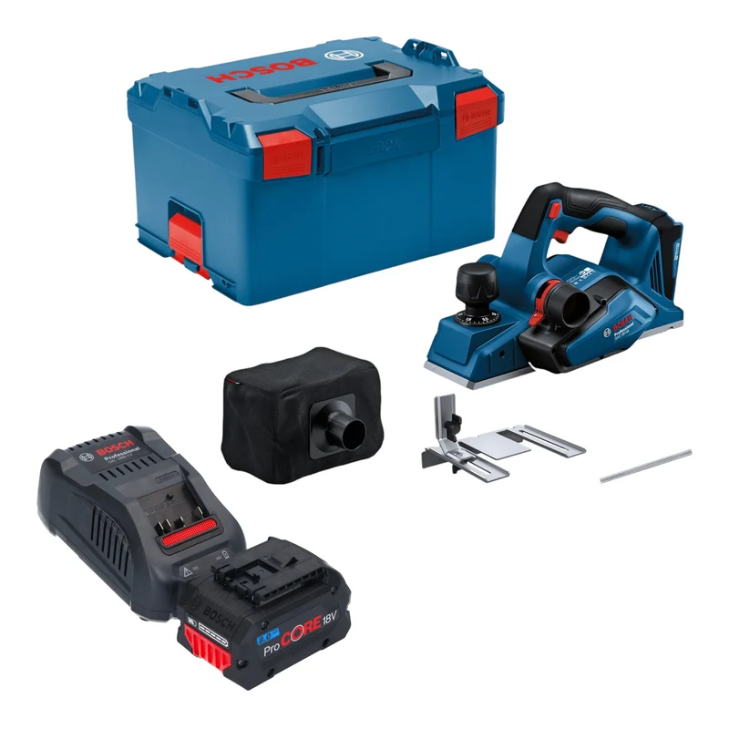 Bosch GHO 18V-26 Professional Akku Hobel 18 V 2,6 mm Brushless + 1x ProCORE Akku 8,0 Ah + Ladegerät + L-Boxx