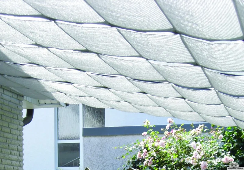 Hoklartherm Beschattungsbahnen silber/ weiß & silber/ grau für Terassenüberdachung 2000 mm lang x 1000 mm breit