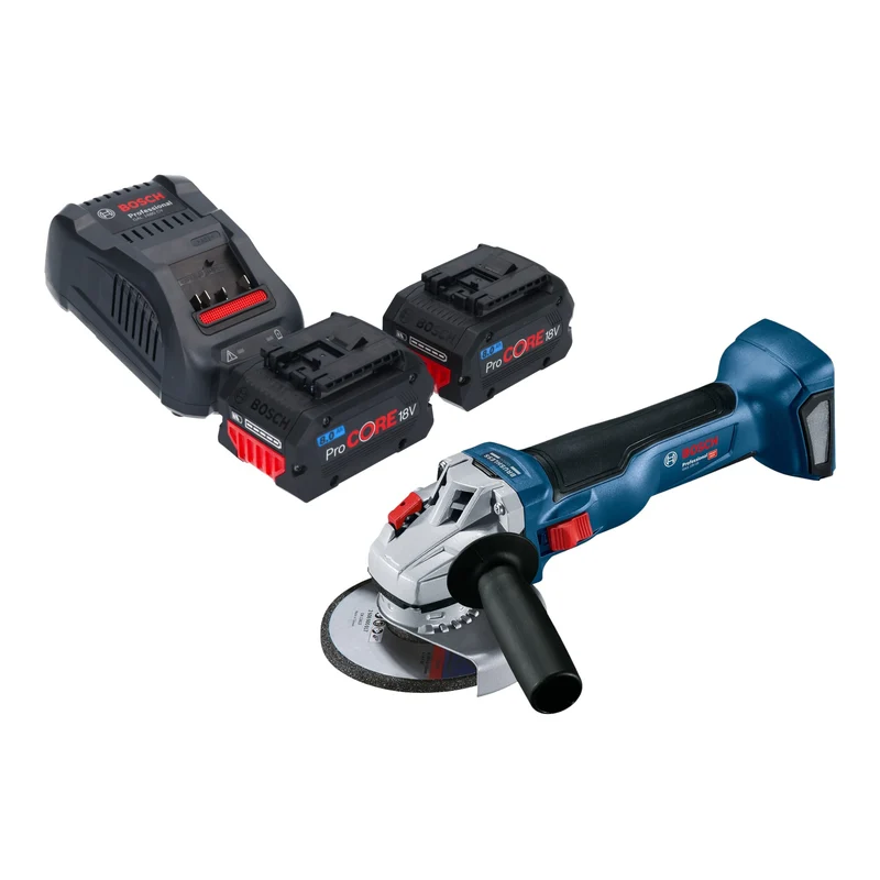 Bosch GWS 18V-10 Professional Akku Winkelschleifer 18 V 125 mm Brushless + 2x ProCORE Akku 8,0 Ah + Ladegerät