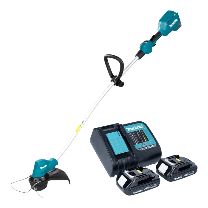 Makita DUR 189 SY2 Akku Rasentrimmer 18 V 300 mm Brushless + 2x Akku 1,5 Ah + Ladegerät