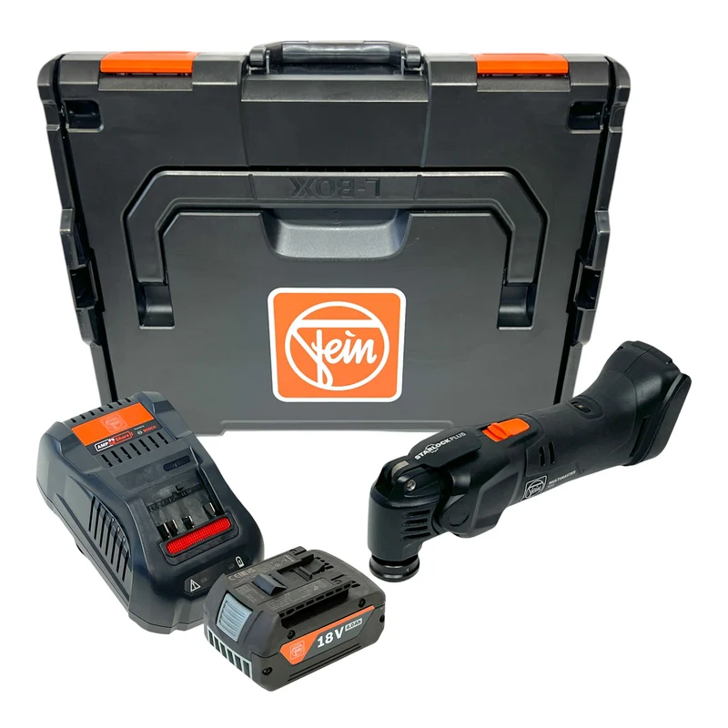 Fein Multimaster AMM 500 Plus AS Akku Multifunktionswerkzeug 18 V Starlock Plus Black Edition + 1x Akku 4,0 Ah + Ladegerät + L-Boxx