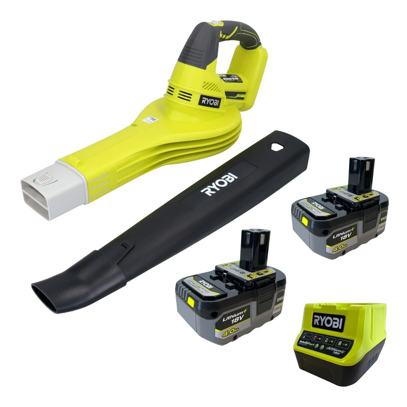 RYOBI OBL1820S Akku Laubbläser 18 V 245 km/h + 2x Akku 4,0 Ah + Ladegerät