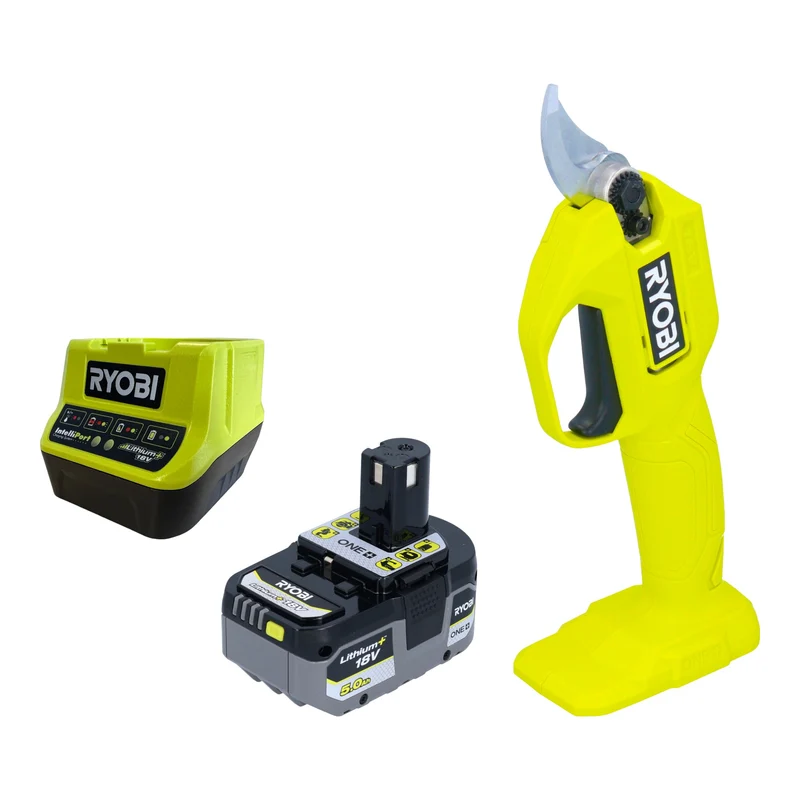 RYOBI RY18SCA Akku Gartenschere 18 V 25 mm + 1x Akku 5,0 Ah + Ladegerät