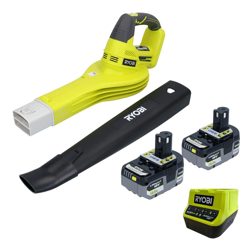 RYOBI OBL1820S Akku Laubbläser 18 V 245 km/h + 2x Akku 5,0 Ah + Ladegerät