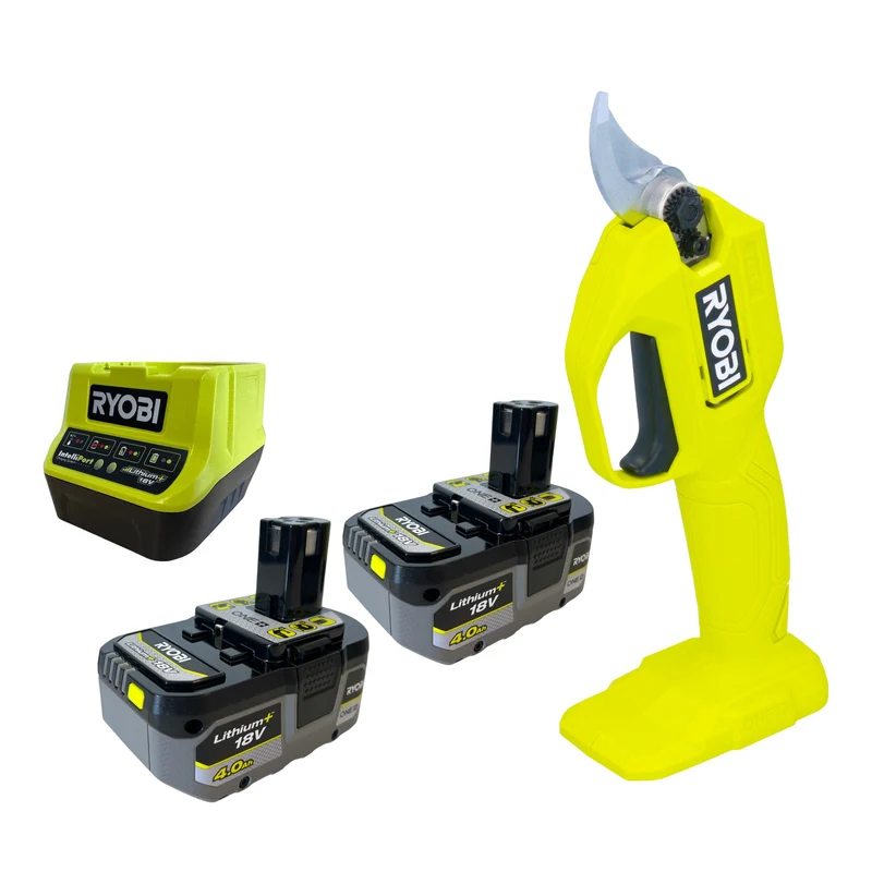 RYOBI RY18SCA Akku Gartenschere 18 V 25 mm + 2x Akku 4,0 Ah + Ladegerät