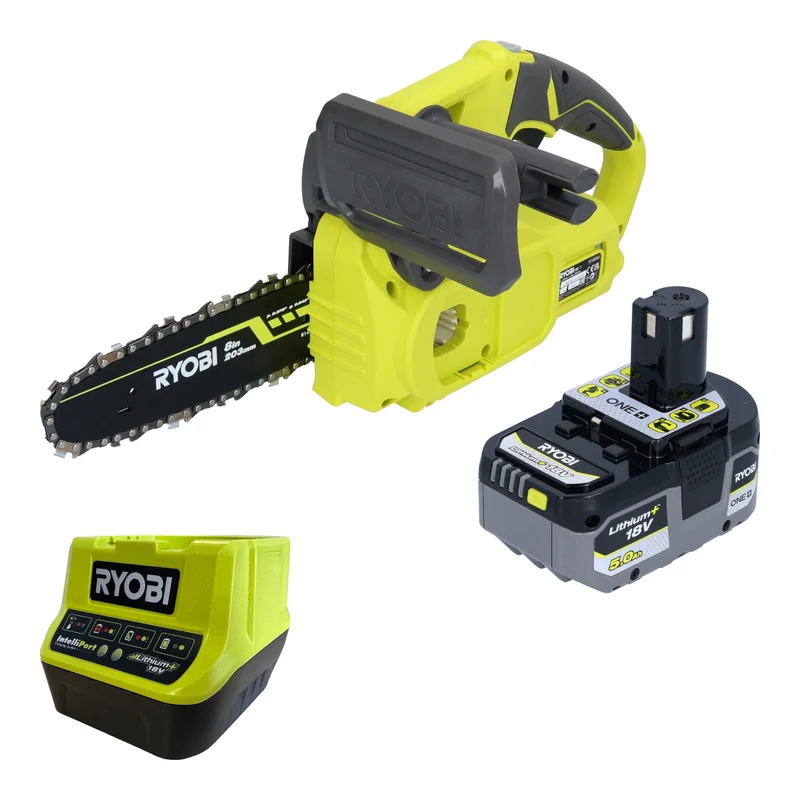 RYOBI RY18CS20A 18 V ONE+ Akku Kettensäge 20 cm Compact + 1x Akku 5,0 Ah + Ladegerät