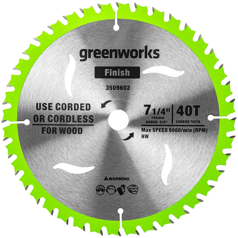 Greenworks 24V 7-1/4 " 40T Circular Saw Blades