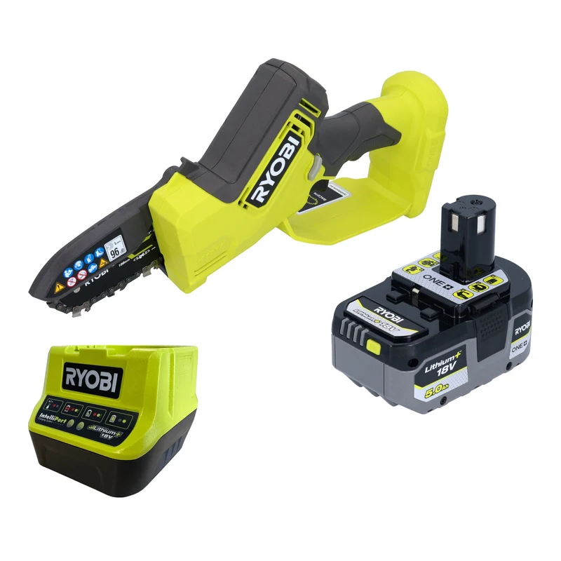 RYOBI RY18PSX10A Akku Astsäge 18 V 10 cm Brushless + 1x Akku 5,0 Ah + Ladegerät
