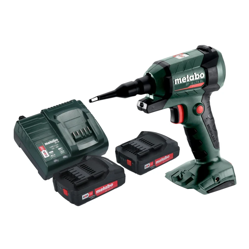 Metabo BP 18 LTX BL Akku Blaspistole 18 V Brushless + 2x Akku 2,0 Ah + Ladegerät