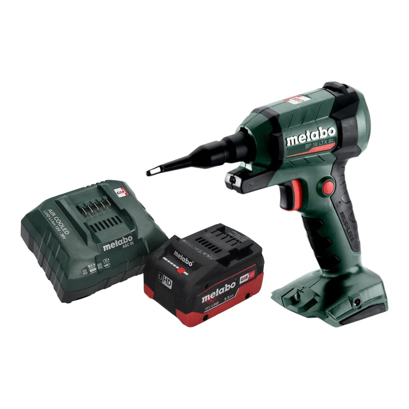Metabo BP 18 LTX BL Akku Blaspistole 18 V Brushless + 1x LiHD Akku 5,5 Ah + Ladegerät