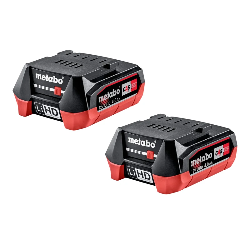 Metabo Akku Set 2x LiHD Akkupack 12 V 4,0 Ah / 4000 mAh Li-Ion mit Ladestandanzeige ( 2x 625349000 )