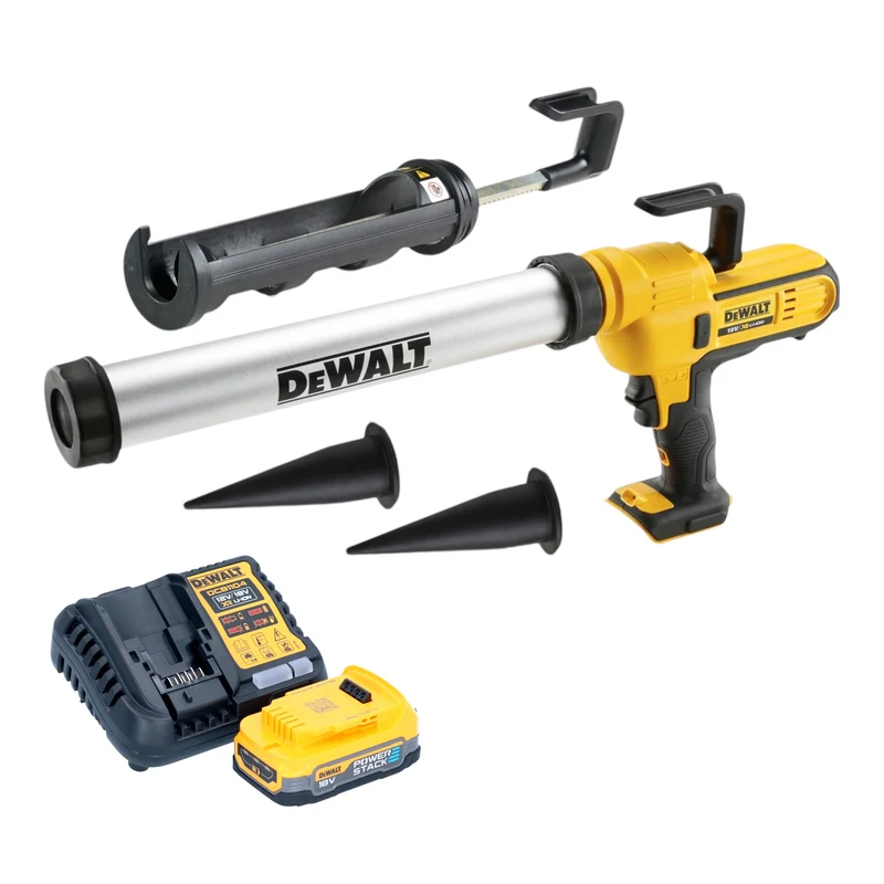 DeWalt DCE 581 E1K Akku Kartuschenpistole 18 V 310 ml + 1x Powerstack Akku 1,7 Ah + Ladegerät + Koffer