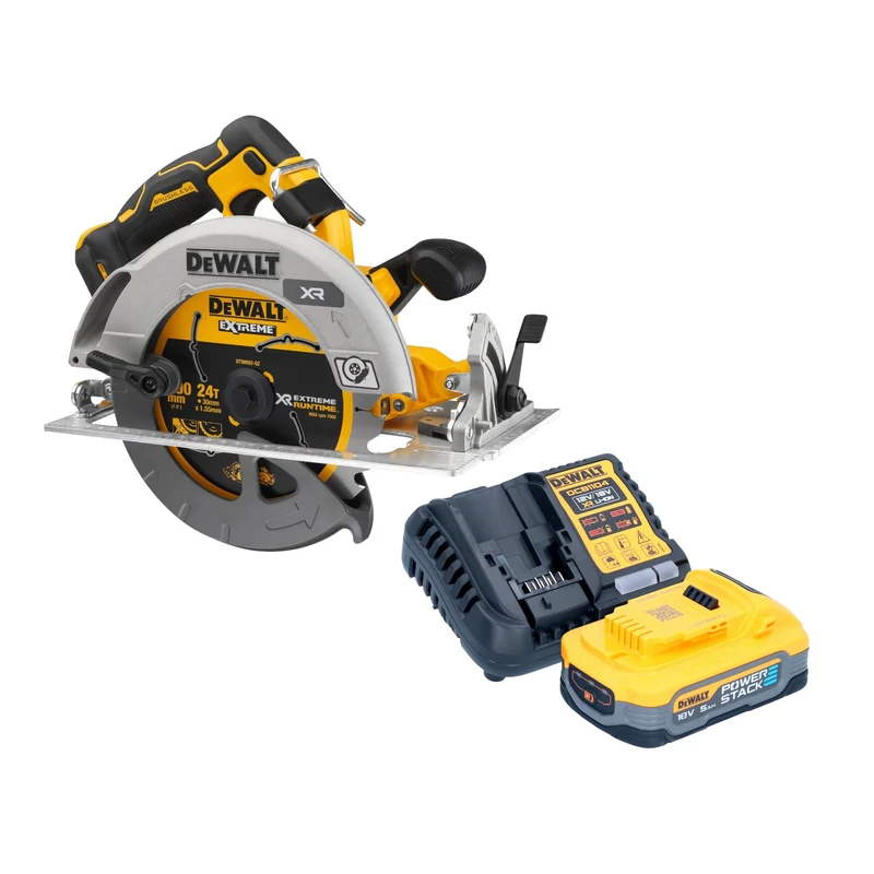 DeWalt DCS 573 H1 Akku Handkreissäge 18 V 190 x 30 mm Brushless + 1x Akku Powerstack 5,0 Ah + Ladegerät