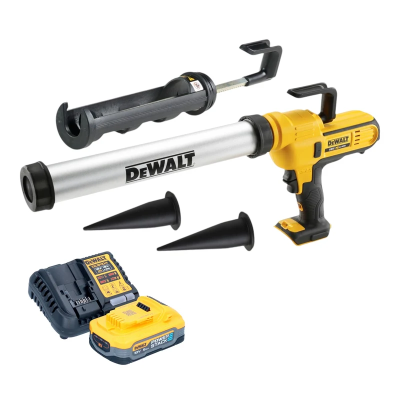 DeWalt DCE 581 H1K Akku Kartuschenpistole 18 V 310 ml + 1x Powerstack Akku 5,0 Ah + Ladegerät + Koffer
