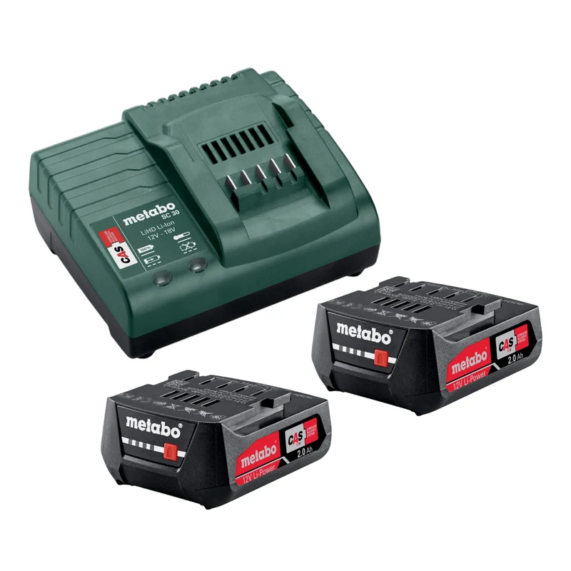 Metabo Basis Set 12 V 2x Li-Power Akkupack 2,0 Ah + SC 30 Ladegerät ( 685300000 )