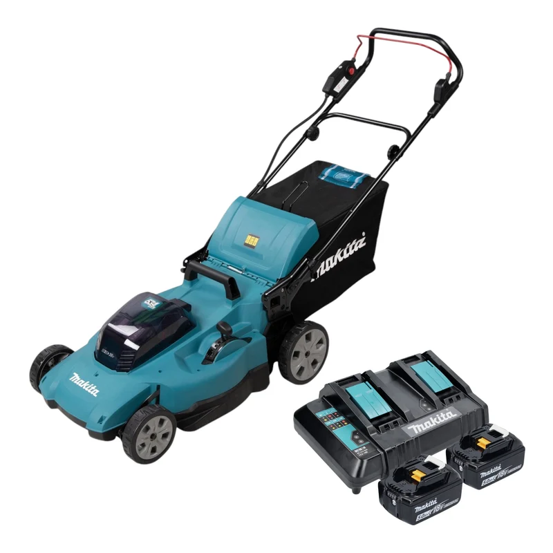 Makita DLM 538 CT2 Akku Rasenmäher 36 V ( 2x 18 V ) 530 mm + 2x Akku 5,0 Ah + Ladegerät