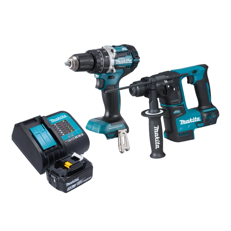 Makita DLX 2278 SF1 Akku Kombo Kit + DHP 484 Schlagbohrschrauber 54 Nm + DHR 171 Bohrhammer 1,2 J + 1x Akku 3,0 Ah + Ladegerät