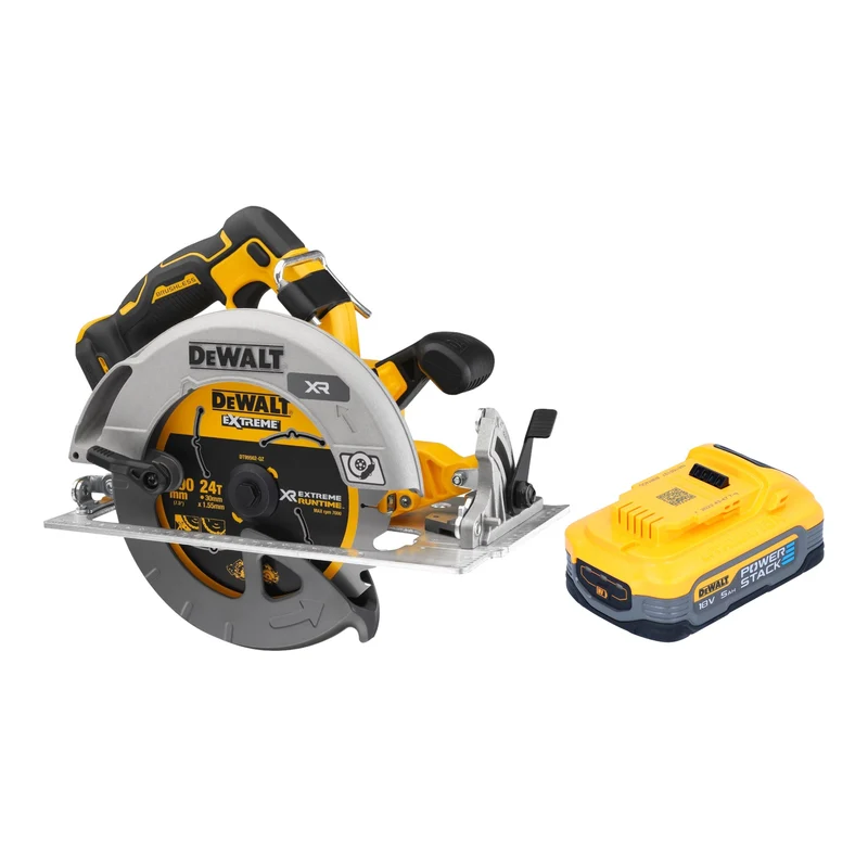 DeWalt DCS 573 N Akku Handkreissäge 18 V 190 x 30 mm Brushless + 1x Akku Powerstack 5,0 Ah - ohne Ladegerät