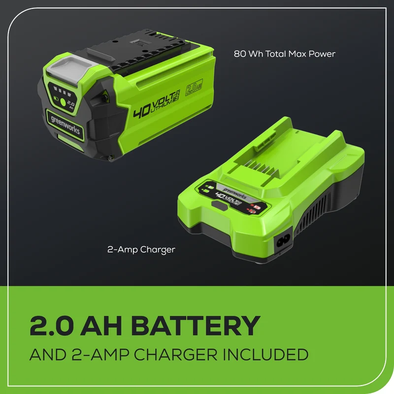 40V 15" Gen 2 Cordless String Trimmer: (1) 2.0 Ah Battery, (1) 2A Charger