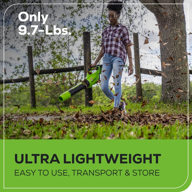 48V (24V x 2) 585 CFM Cordless Battery Leaf Blower w/ (2) 4.0 Ah USB Batteries & Dual Port Charger