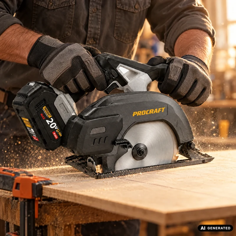 Procraft Industrial CS185A-BB Akku Handkreissäge 20 V 185 mm Brushless Solo - ohne Akku, ohne Ladegerät