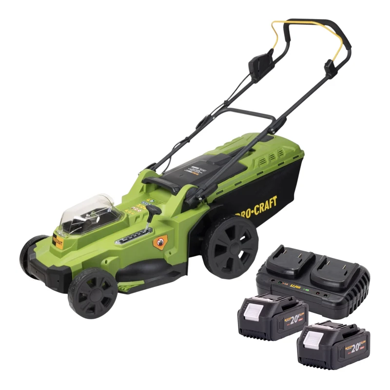 Procraft PLM22bb Akku Rasenmäher 40 V ( 2x 20 V ) 430 mm Brushless + 2x Akku 4,0 Ah + Ladegerät