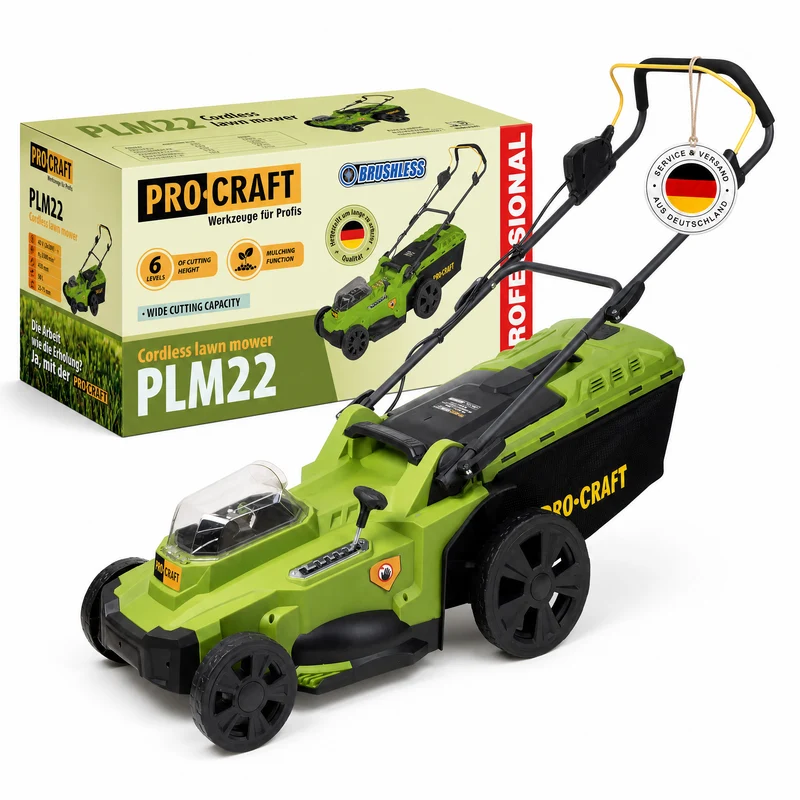 Procraft PLM22bb Akku Rasenmäher 40 V ( 2x 20 V ) 430 mm Brushless Solo - ohne Akku, ohne Ladegerät